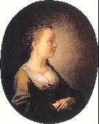 DOU, Gerrit Portrait of a Young Woman oil painting on canvas